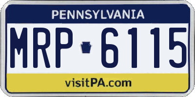 PA license plate MRP6115