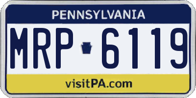 PA license plate MRP6119