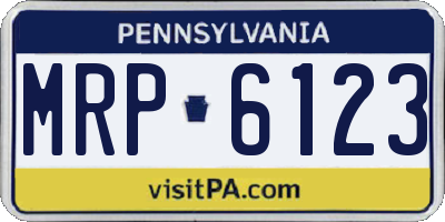 PA license plate MRP6123
