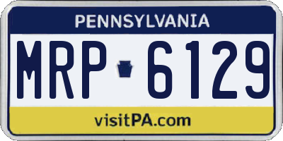 PA license plate MRP6129