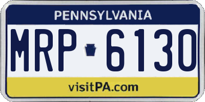 PA license plate MRP6130