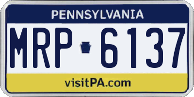 PA license plate MRP6137