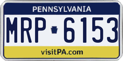 PA license plate MRP6153