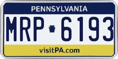 PA license plate MRP6193