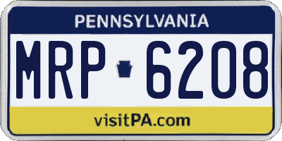 PA license plate MRP6208