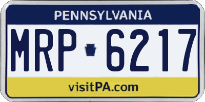 PA license plate MRP6217