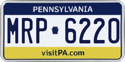 PA license plate MRP6220