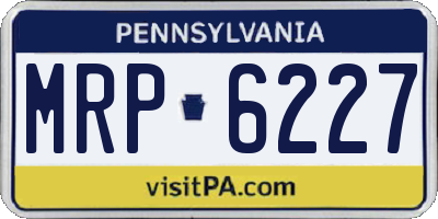 PA license plate MRP6227
