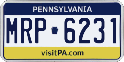 PA license plate MRP6231