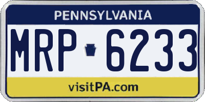 PA license plate MRP6233