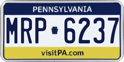 PA license plate MRP6237