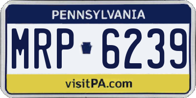 PA license plate MRP6239