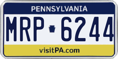 PA license plate MRP6244