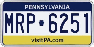 PA license plate MRP6251