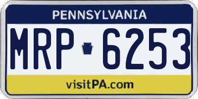 PA license plate MRP6253