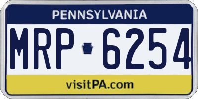 PA license plate MRP6254