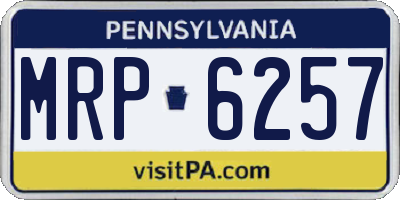PA license plate MRP6257