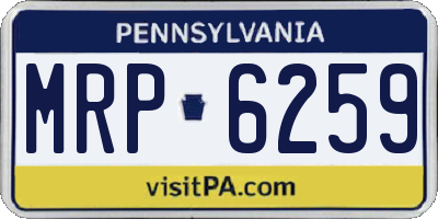 PA license plate MRP6259