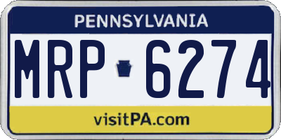 PA license plate MRP6274