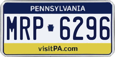 PA license plate MRP6296