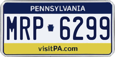PA license plate MRP6299