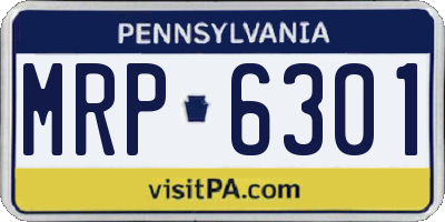 PA license plate MRP6301