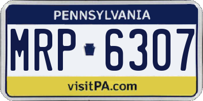 PA license plate MRP6307