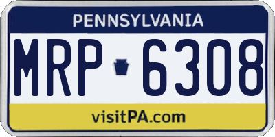 PA license plate MRP6308