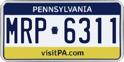PA license plate MRP6311
