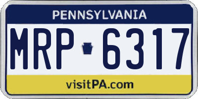 PA license plate MRP6317