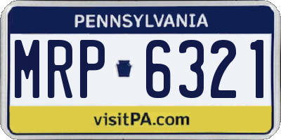 PA license plate MRP6321