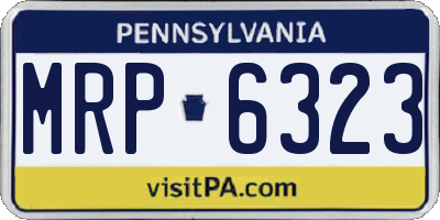 PA license plate MRP6323