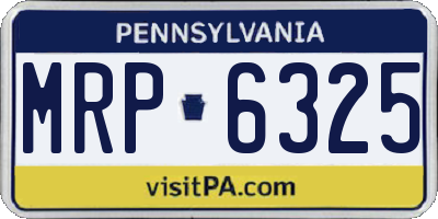 PA license plate MRP6325