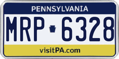 PA license plate MRP6328