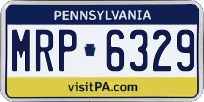 PA license plate MRP6329