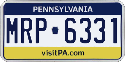 PA license plate MRP6331
