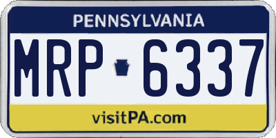 PA license plate MRP6337