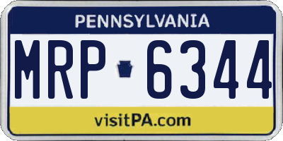 PA license plate MRP6344