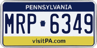 PA license plate MRP6349