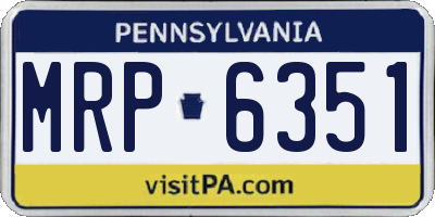 PA license plate MRP6351