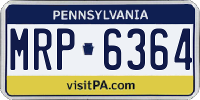 PA license plate MRP6364