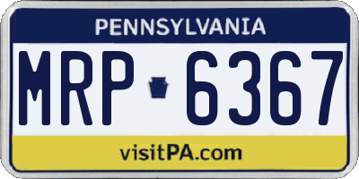 PA license plate MRP6367