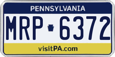 PA license plate MRP6372
