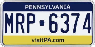PA license plate MRP6374