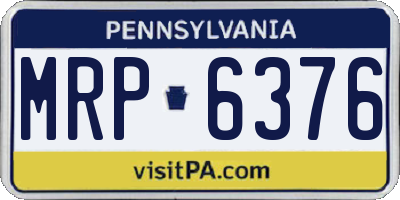 PA license plate MRP6376