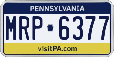 PA license plate MRP6377