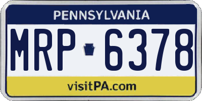 PA license plate MRP6378