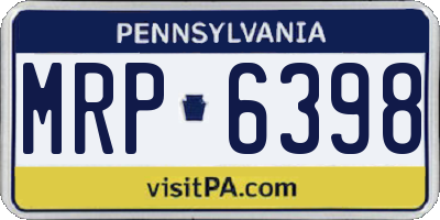 PA license plate MRP6398