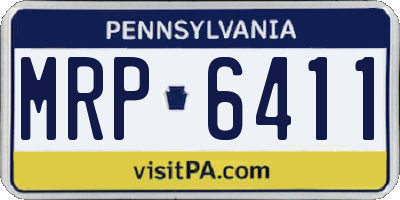 PA license plate MRP6411