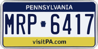 PA license plate MRP6417